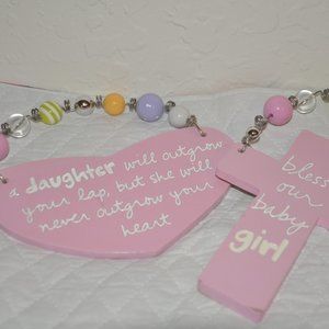 Nursery Decor - 3 Pcs (2 Hearts & 1 Cross)